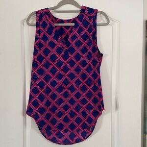 41 Hawthorn Blue and Pink Patterned Blouse